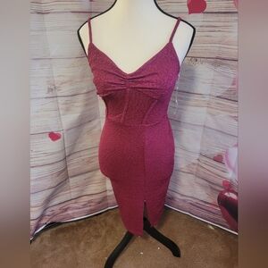 Love Squared Berry Midi Dress